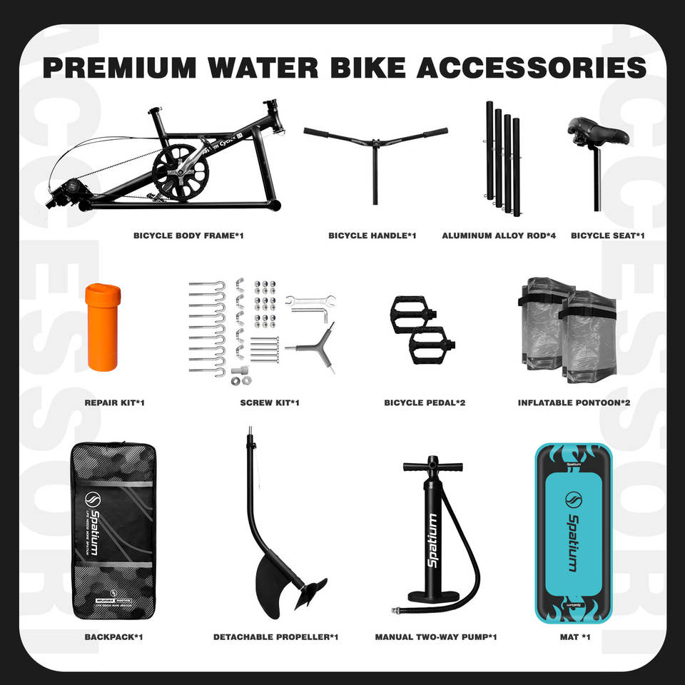 Spatium Inflatable Pedal Water Bike | Hydrofoil Sea Cycle | Custom Logo