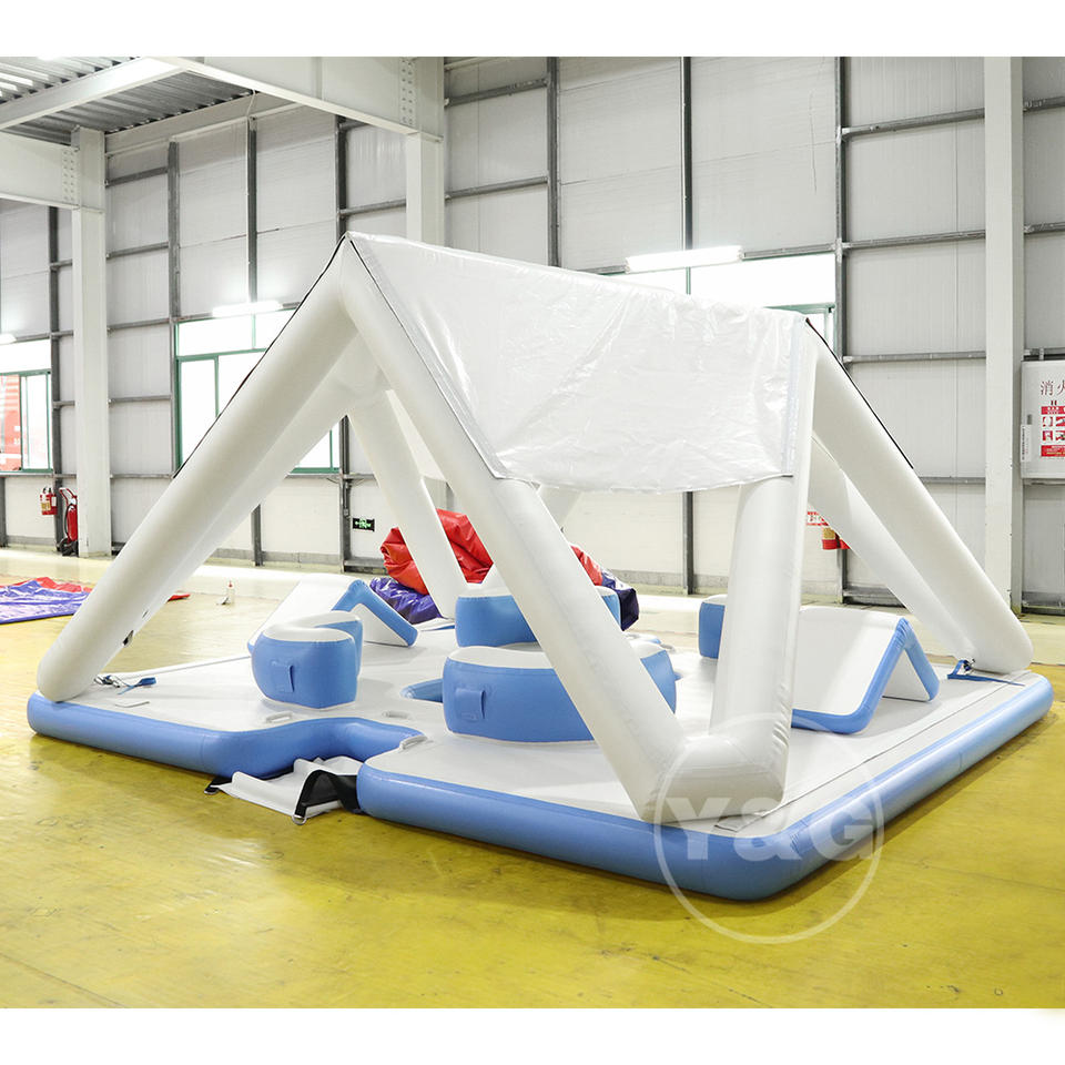 Y&G Inflatable Floating Island Platform Tent - Portable Water Play Equipment