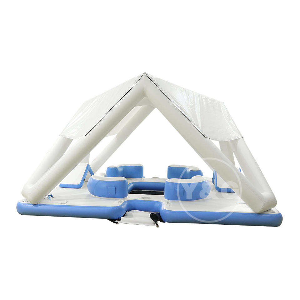 Y&G Inflatable Floating Island Platform Tent - Portable Water Play Equipment