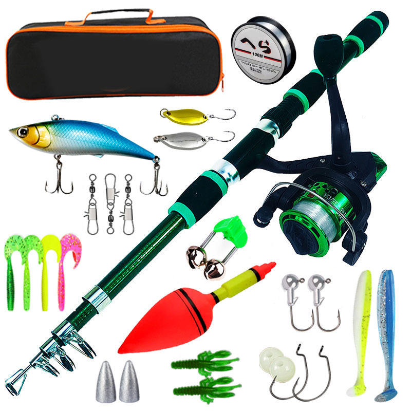 Ultra-Short Fiberglass Lure Fishing Rod Set 1.8m for Bass | 45cm Collapsed