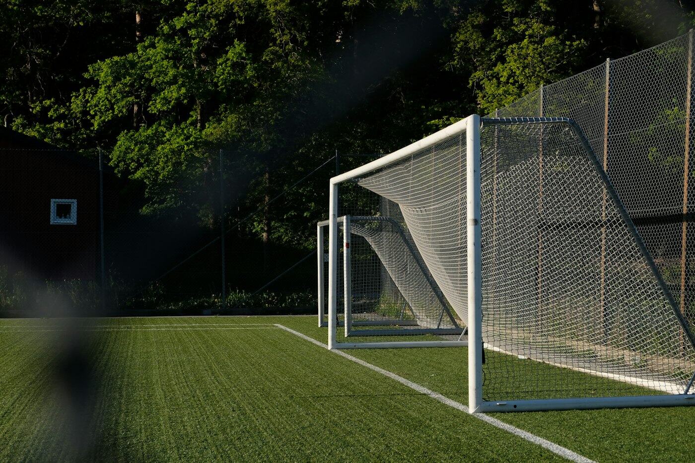 Installed football pitch