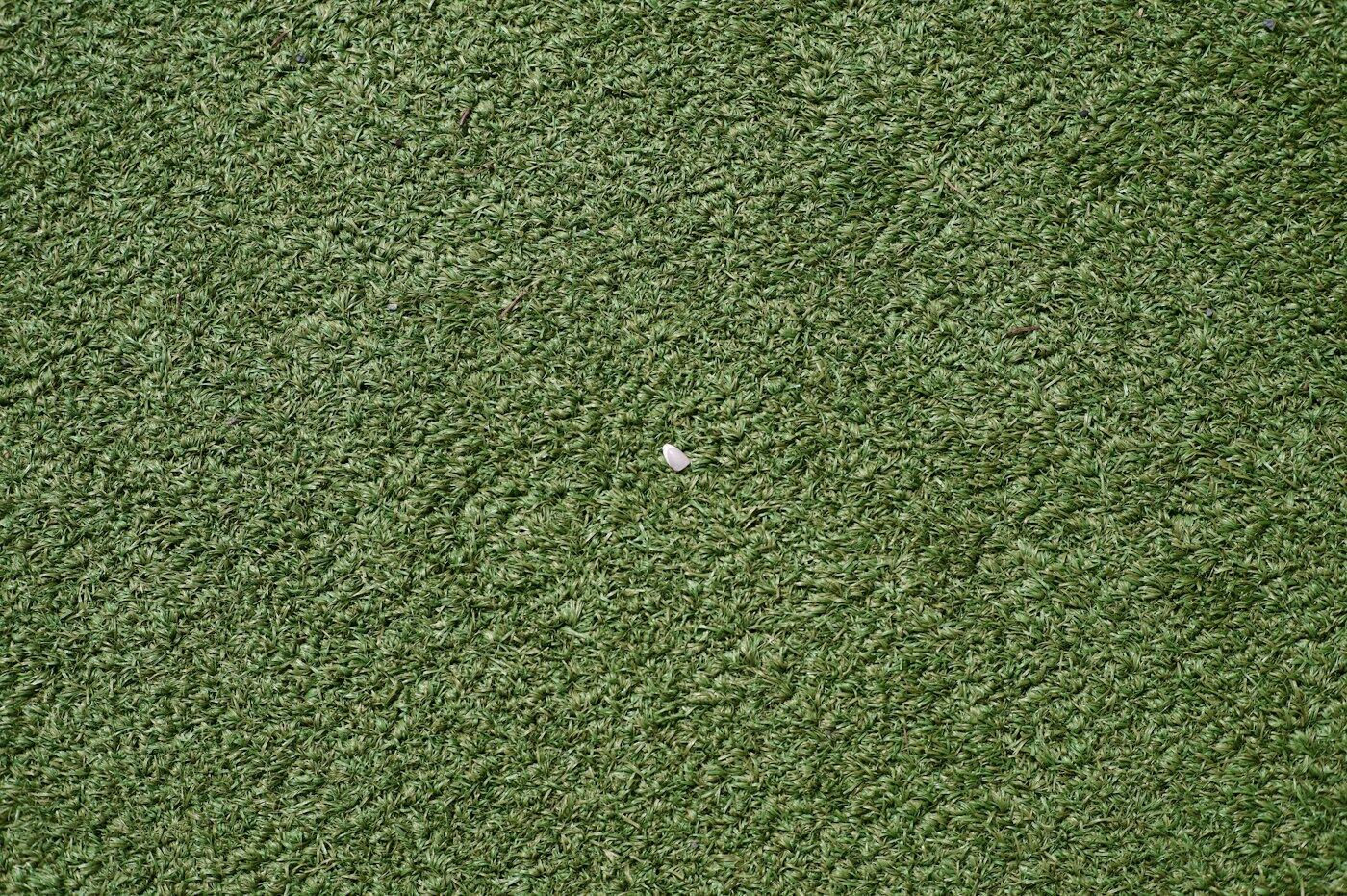 Close-up of artificial grass pile and thatch