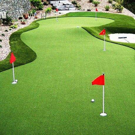 Premium AVG Golf Turf Artificial Grass Putting Green 9600 Dtex 10-15mm Bicolor