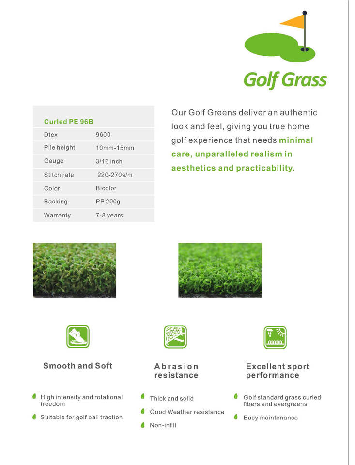 Premium Golf Turf Synthetic Lawn Artificial Grass Mat for Putting Green