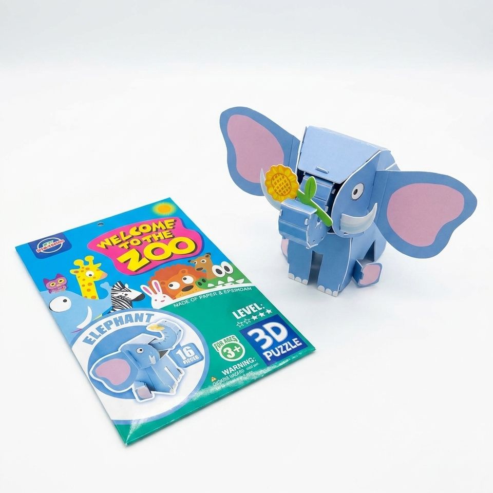 Zoo Series 3D Paper Jigsaw Puzzle - Custom Educational DIY Craft Toy for Kids