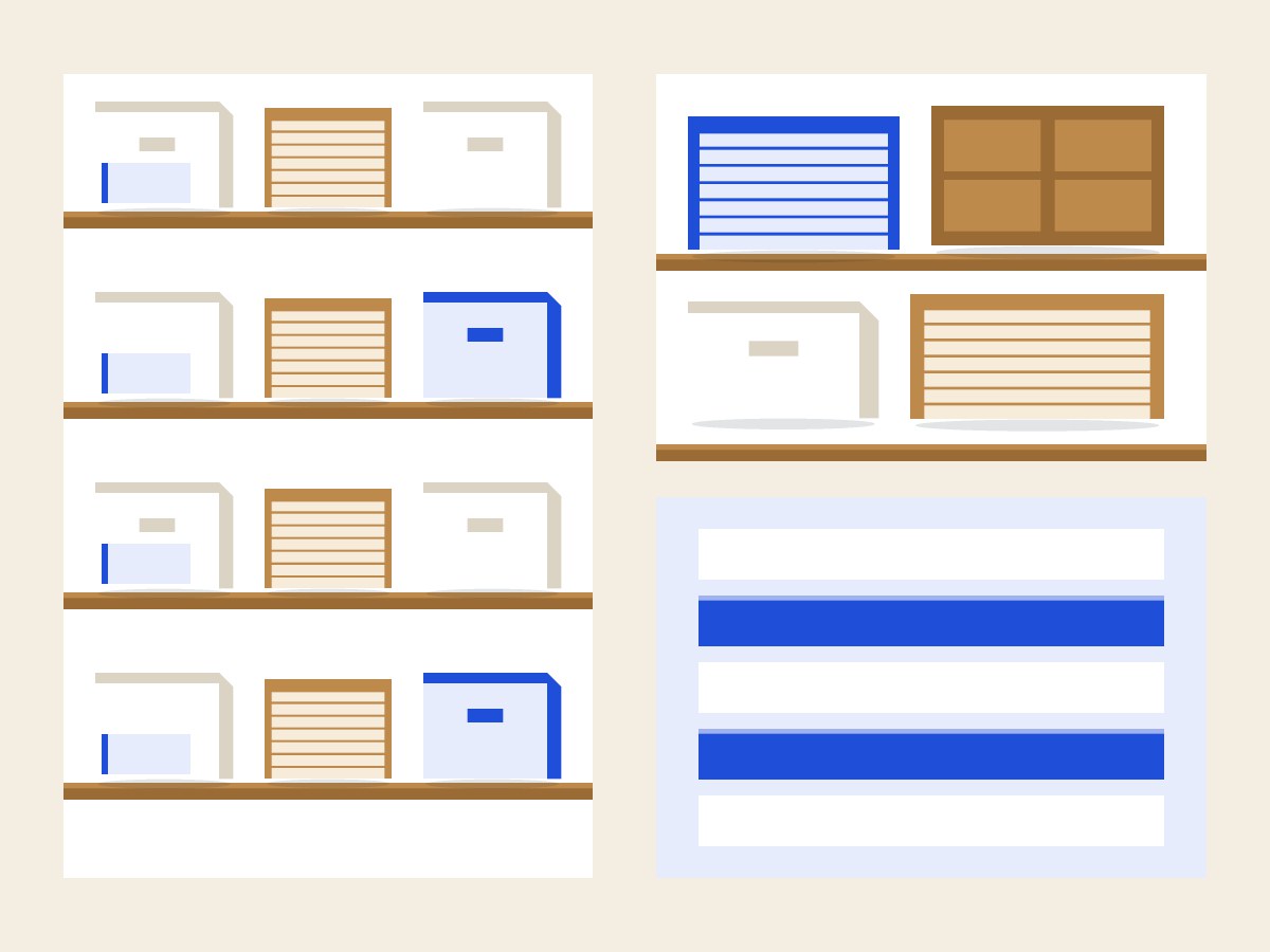 Woven storage baskets on open shelving