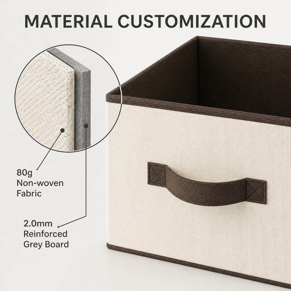 Durable 80g Non-Woven Cube Storage Drawer | 2.0mm Board | Collapsible Organizer