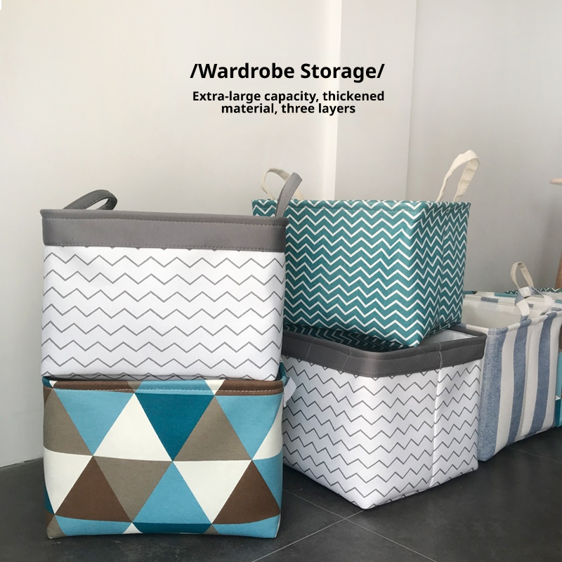 Thickened Fabric Foldable Storage Basket - Large Wardrobe Organizer