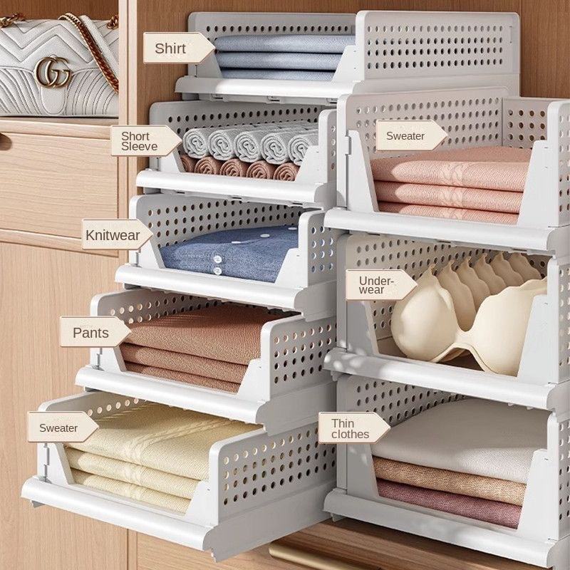 QX-Z03 Thickened Foldable Plastic Wardrobe with Drawers – Space-Saving Storage Cabinet