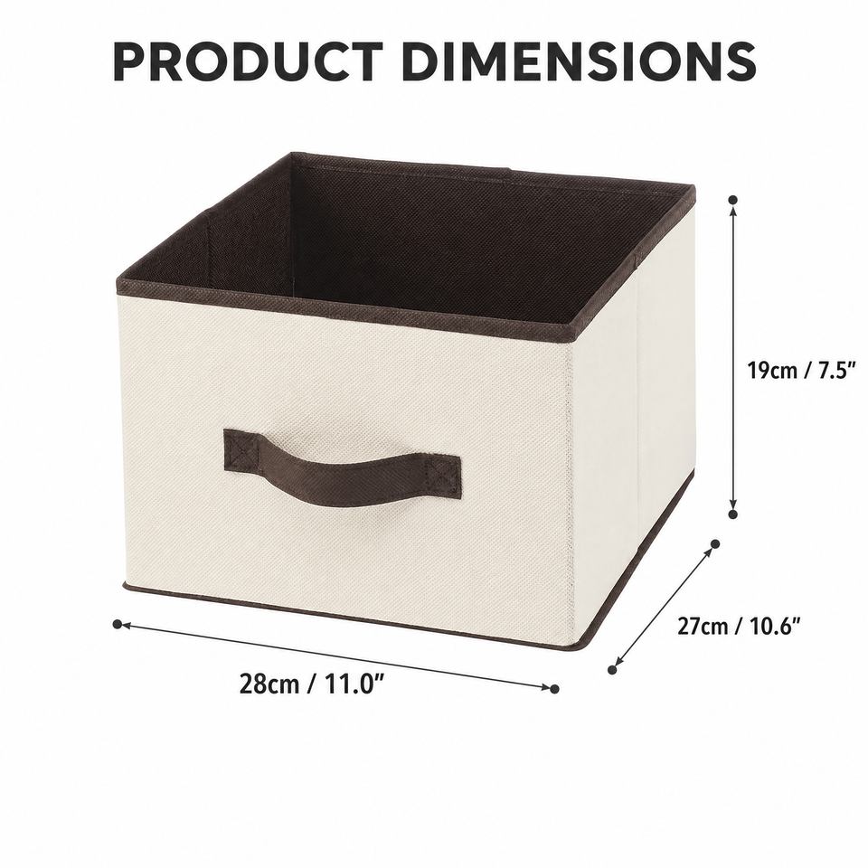 Durable 80g Non-Woven Cube Storage Drawer | 2.0mm Board | Collapsible Organizer