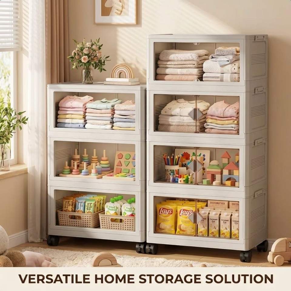 1-Layer Folding Storage Cabinet | Modular Plastic Organizer for Clothes, Toys, Shoes | Wholesale Supply
