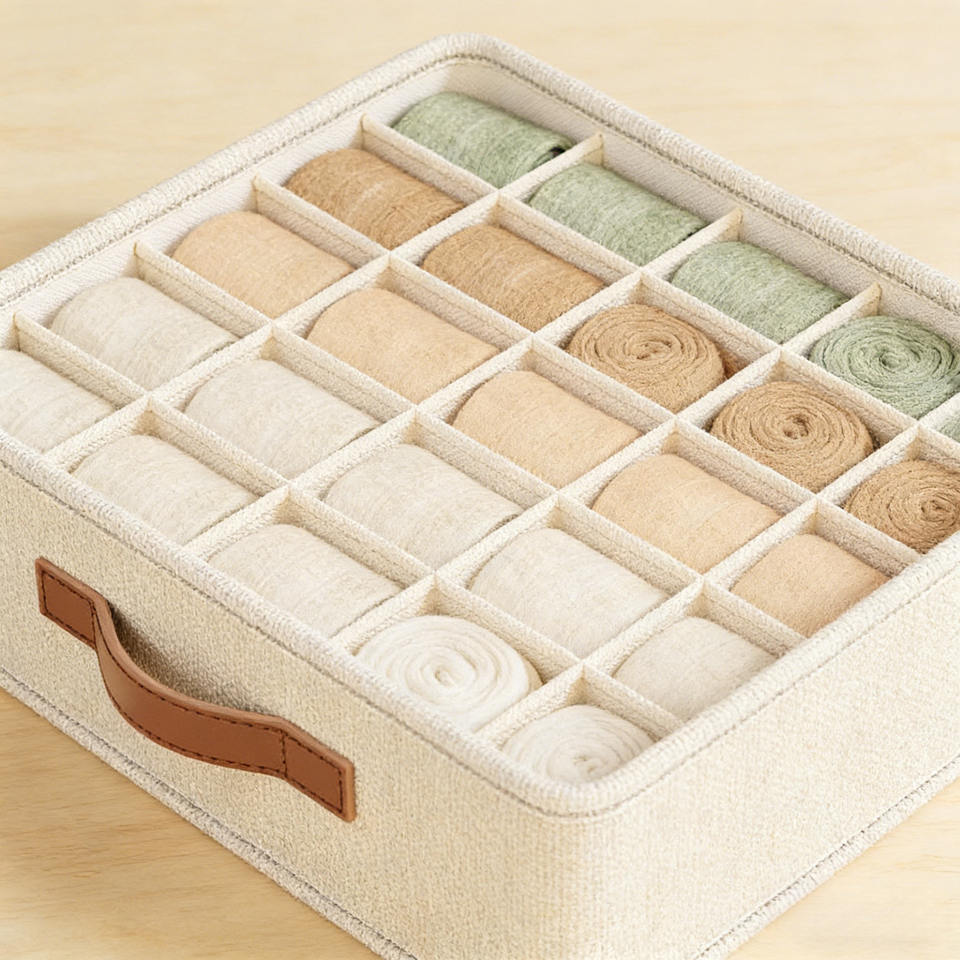 3-Pack Fabric Drawer Organizer Set – Divided Closet Storage Boxes for Socks, Underwear & Bras