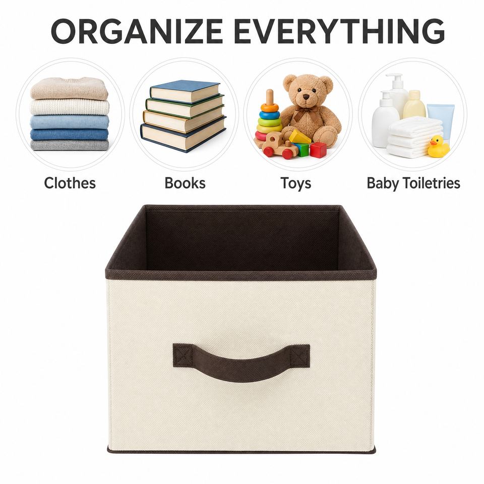 Durable 80g Non-Woven Cube Storage Drawer | 2.0mm Board | Collapsible Organizer