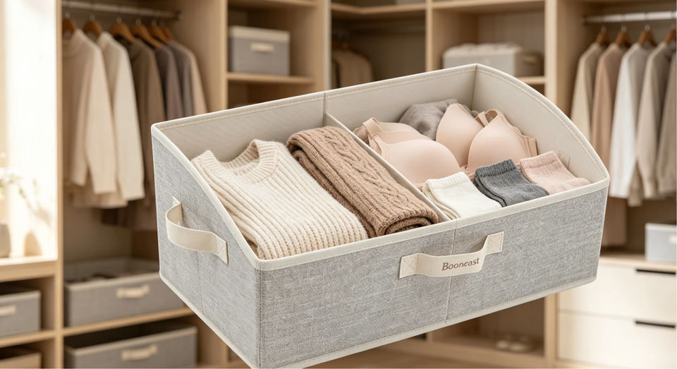 Trapezoid Fabric Storage Bin with Handles | Arc Opening Pantry Organizer