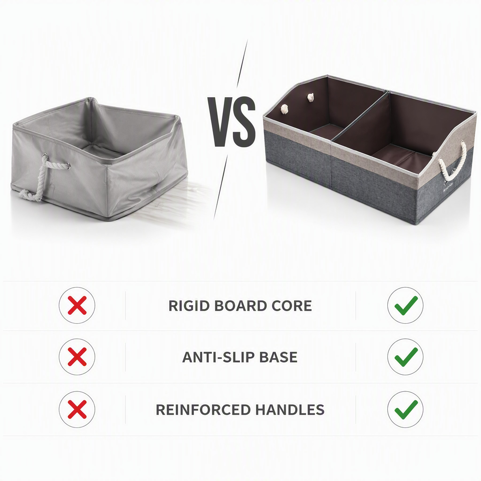 Collapsible Oxford Fabric Pet Storage Basket with Rope Handles | Wholesale Custom