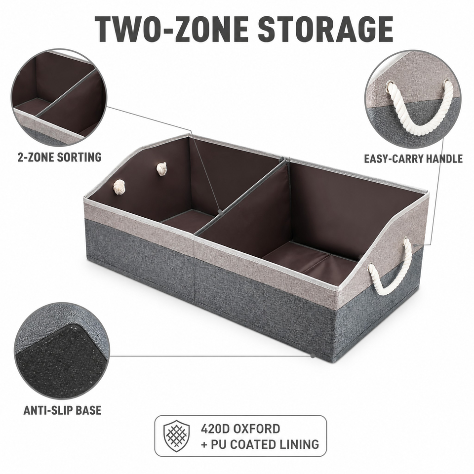 Collapsible Oxford Fabric Pet Storage Basket with Rope Handles | Wholesale Custom