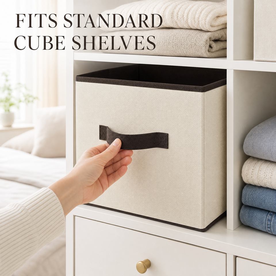 Durable 80g Non-Woven Cube Storage Drawer | 2.0mm Board | Collapsible Organizer