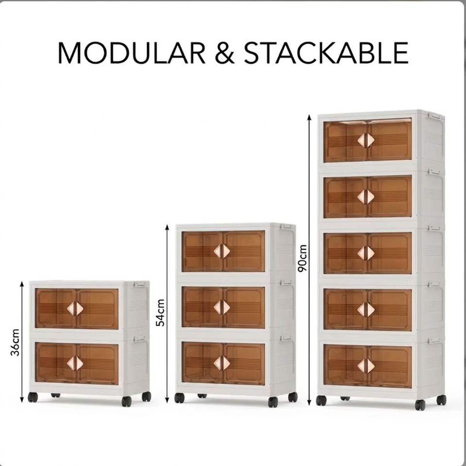 1-Layer Folding Storage Cabinet | Modular Plastic Organizer for Clothes, Toys, Shoes | Wholesale Supply