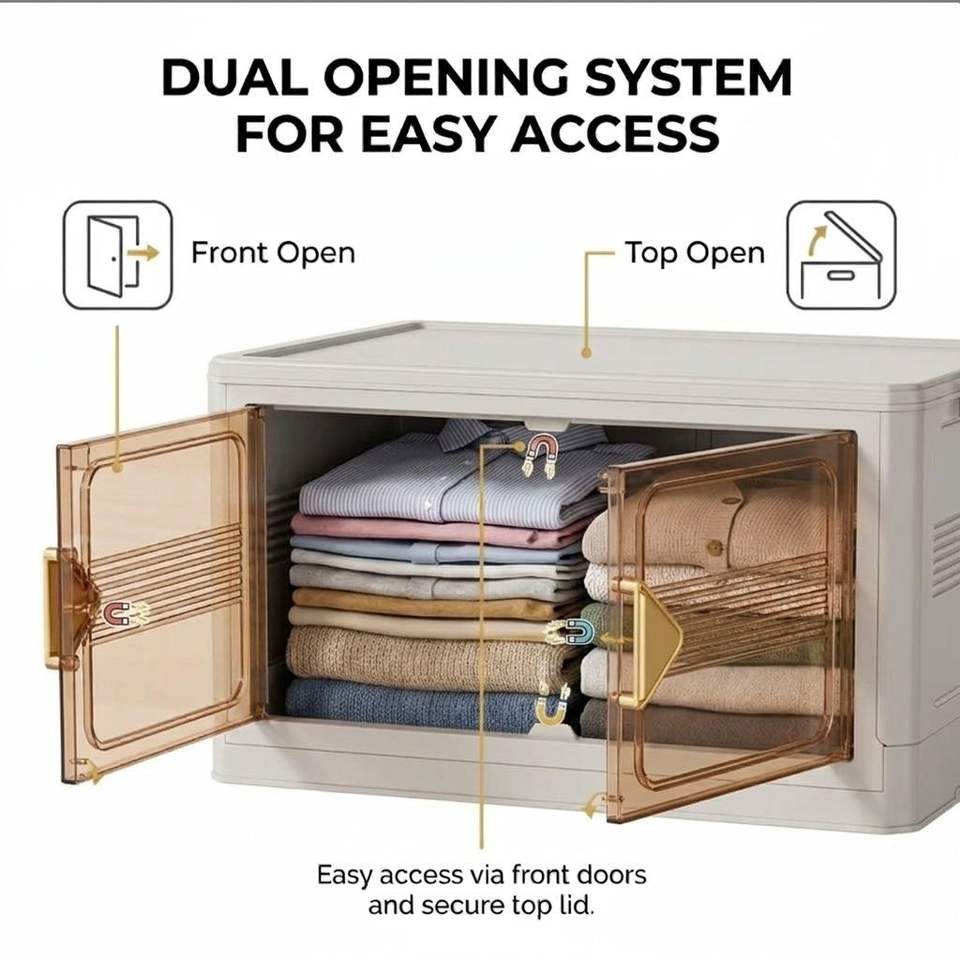 1-Layer Folding Storage Cabinet | Modular Plastic Organizer for Clothes, Toys, Shoes | Wholesale Supply