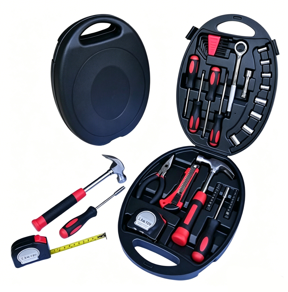Compact Portable Home Tool Kit All-in-One DIY Repair Set with Storage Case for Household & Auto Maintenance