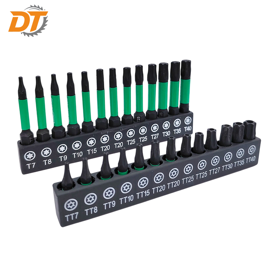 DT 26-Piece S2 Steel Impact Bit Set – 25mm/50mm, Black Manganese Phosphate, Color Ring