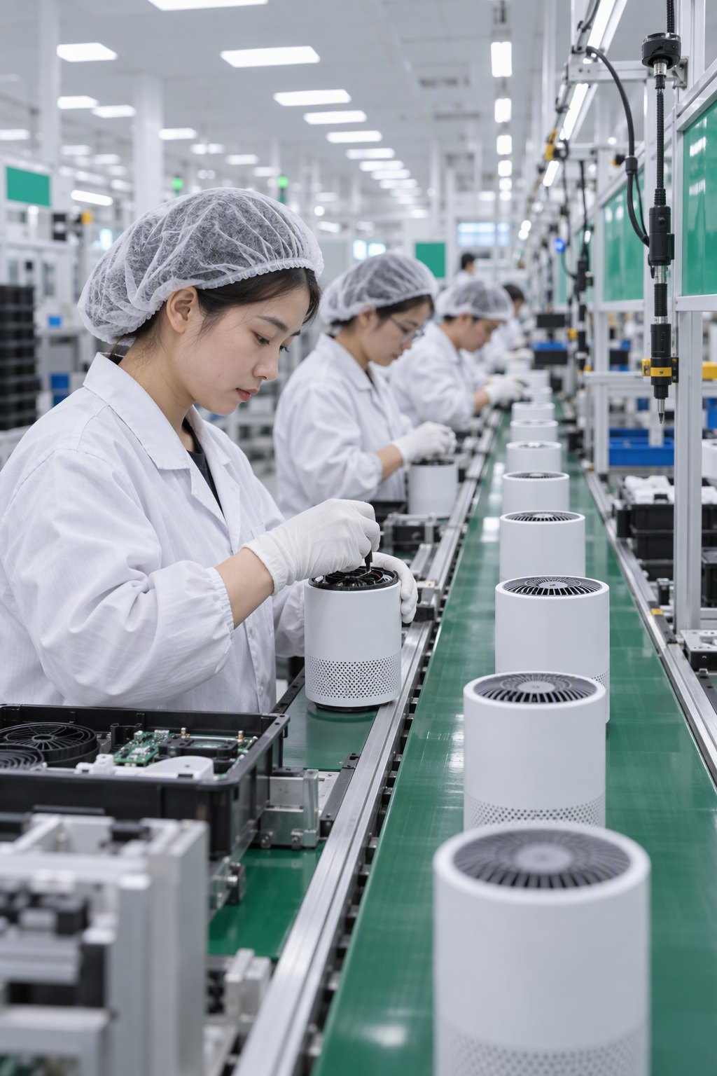 Car air purifier assembly line inside our factory