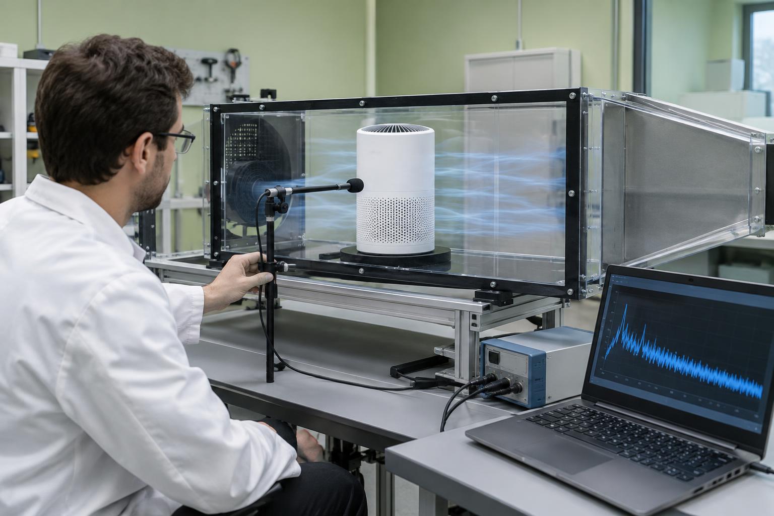 Airflow and noise testing of a car air purifier prototype