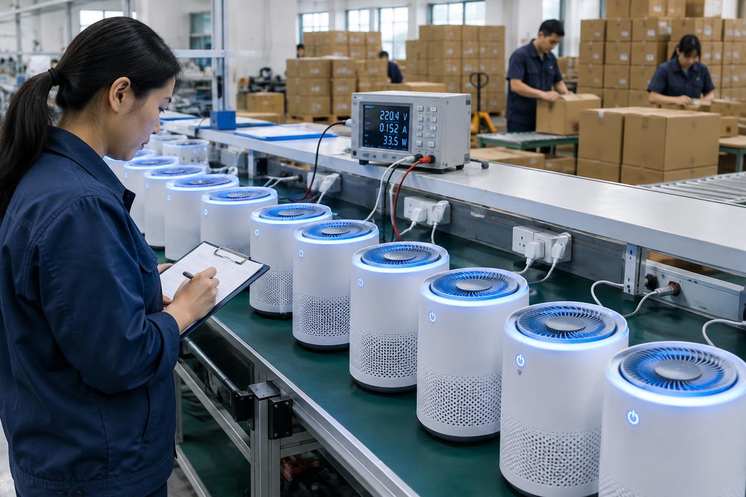 Outgoing quality control of car air purifiers before packing