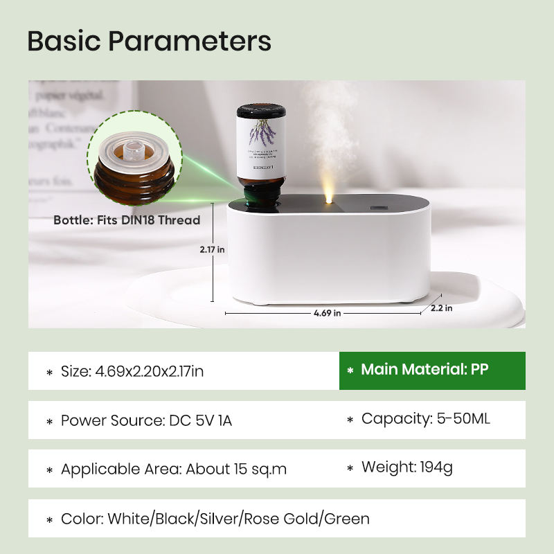 Rechargeable Waterless Aroma Diffuser | Pure Essential Oil, USB, OEM
