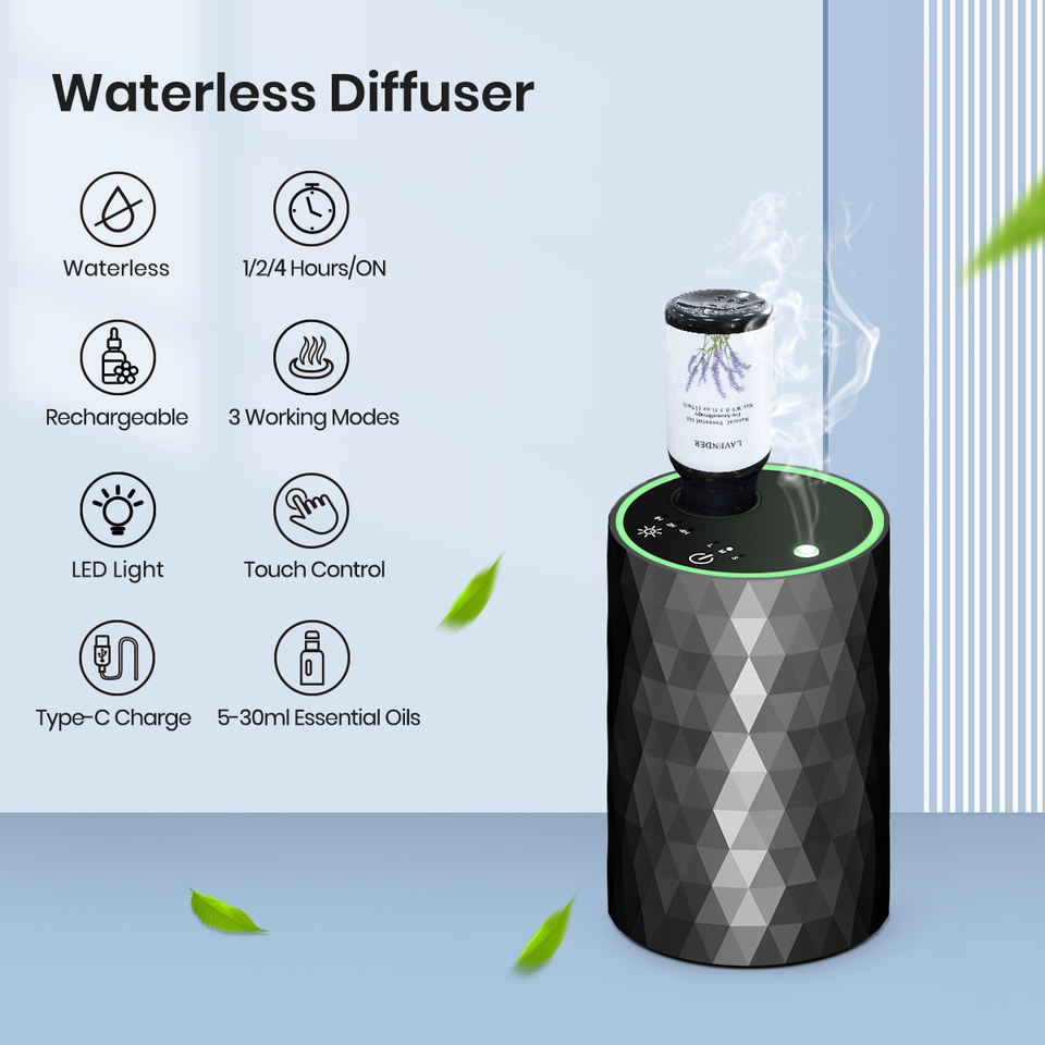 OEM Waterless Car Aroma Diffuser | 2000mAh Portable Essential Oil Diffuser