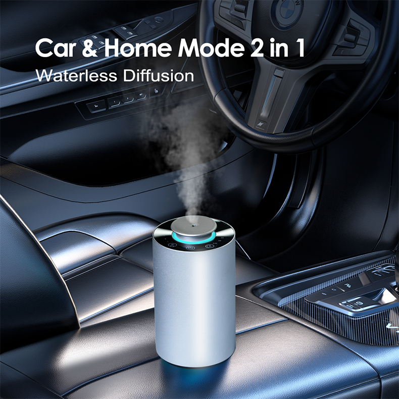 CNUS CAR ALU Portable Car Scent Diffuser, Mini USB Aroma Oil Diffuser Machine for Vehicle, Custom Logo Available