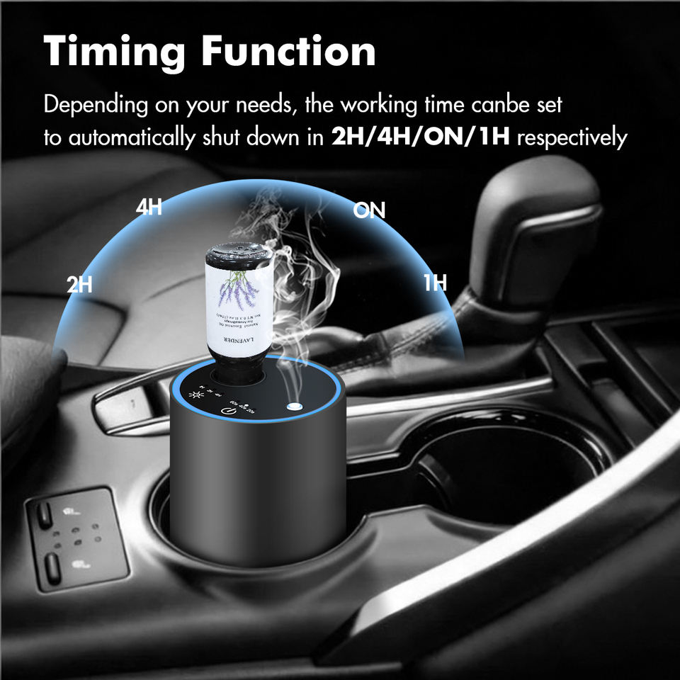 Type-C Rechargeable Mini Car Diffuser 20ml Waterless Aromatherapy Essential Oil Scent Machine