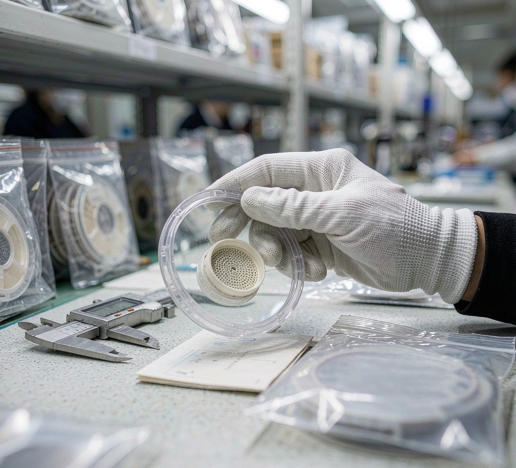 Incoming inspection of a component reel under a magnifier