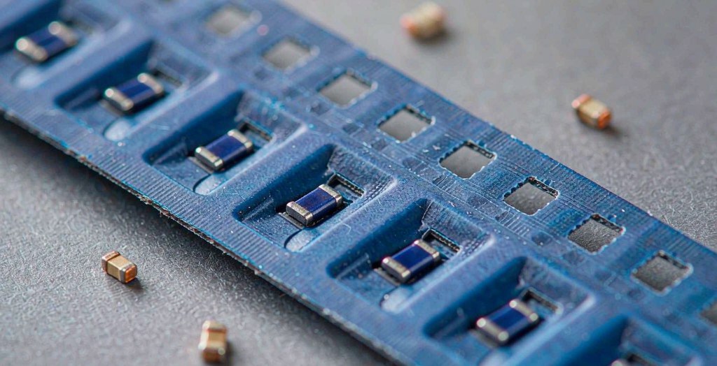 Surface-mount components in carrier tape