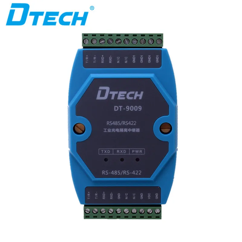Industrial RS485/RS422 Photoelectric Isolation Repeater with 10-Pin Terminal Connectors