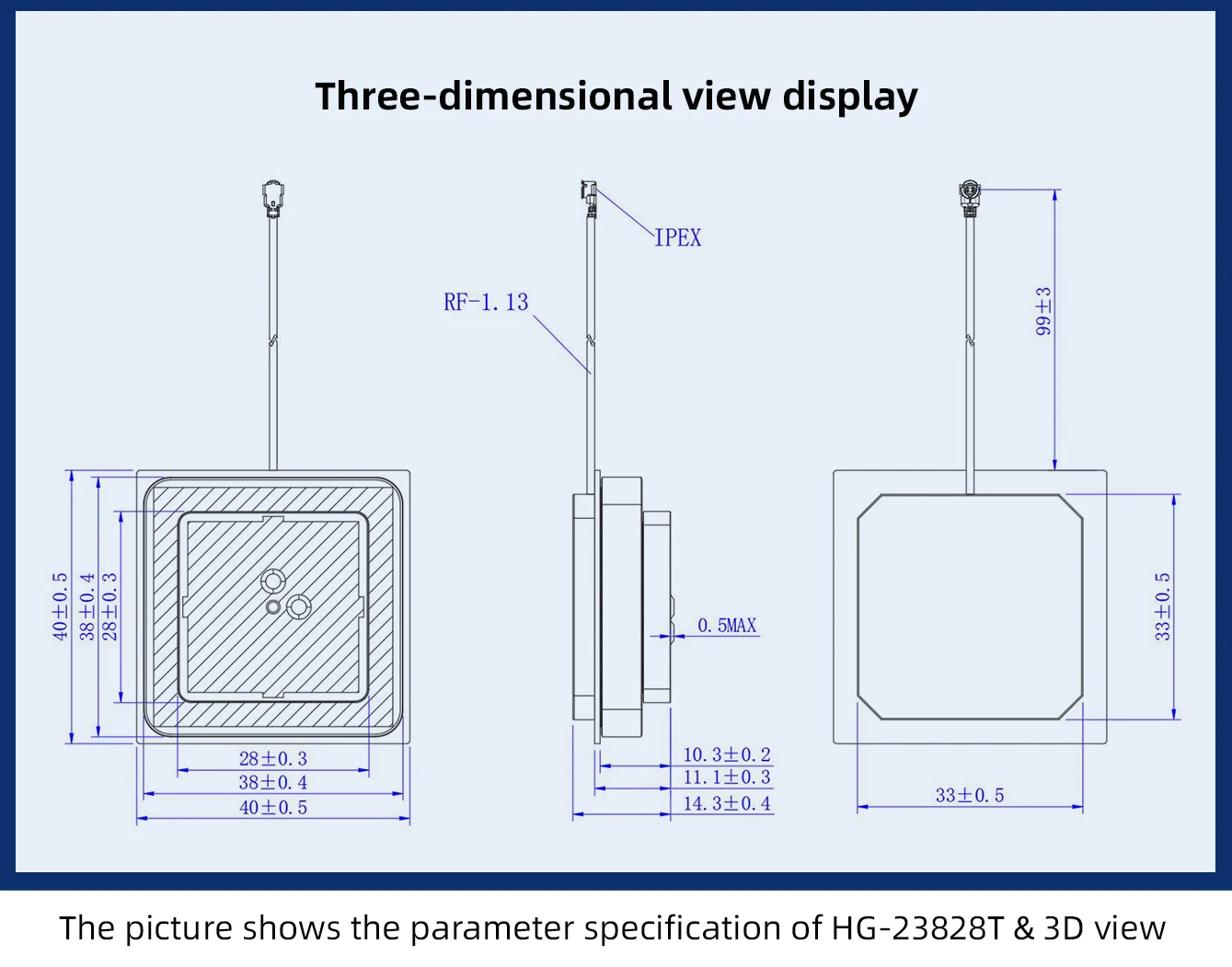 High Gain 3dBi Low Noise Active Ceramic Antenna GPS L1+GLONASS+BeiDou 1575.42/1602MHz for RHCP Vertical CSS-7850 Outdoor IoT