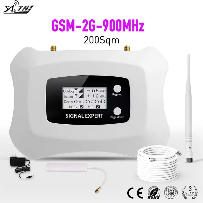 ATNJ AS-G3 Smart Display Signal Booster – 4G/3G/2G 900MHz Cellular Amplifier Repeater