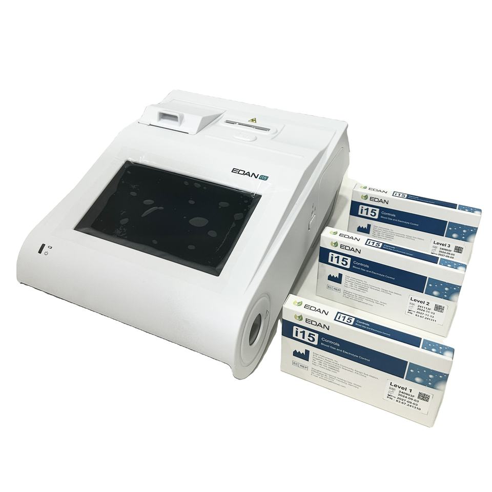 EDAN i15 Portable Blood Gas Chemistry Analyzer with Touch Screen & Test Cartridges
