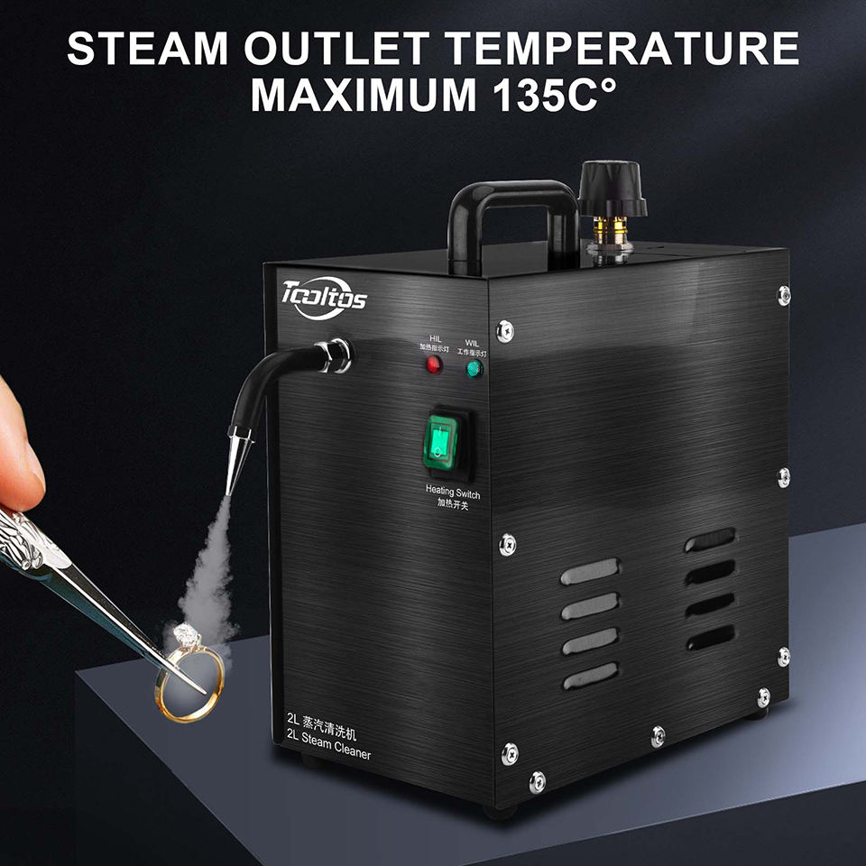 Auble 2L Industrial Jewelry Steam Cleaner 1300W 4Bar Stainless Steel Steamer for Gold Silver Rings Diamond Settings