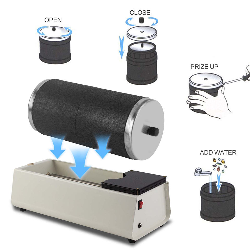 DT-30 Mini Rotary Jewelry Tumbler | Single & Double Barrel Polishing Machine