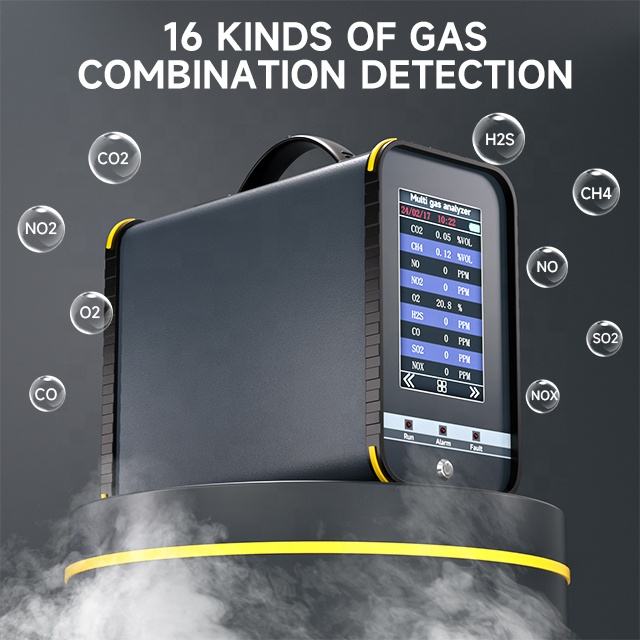 16-in-1 Portable Flue Gas Analyzer | NO2, CH4, SF6, Argon Multi-Gas Detector