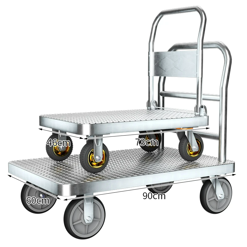 500kg Heavy Duty Foldable Platform Trolley | Silent & Durable Flatbed Hand Truck