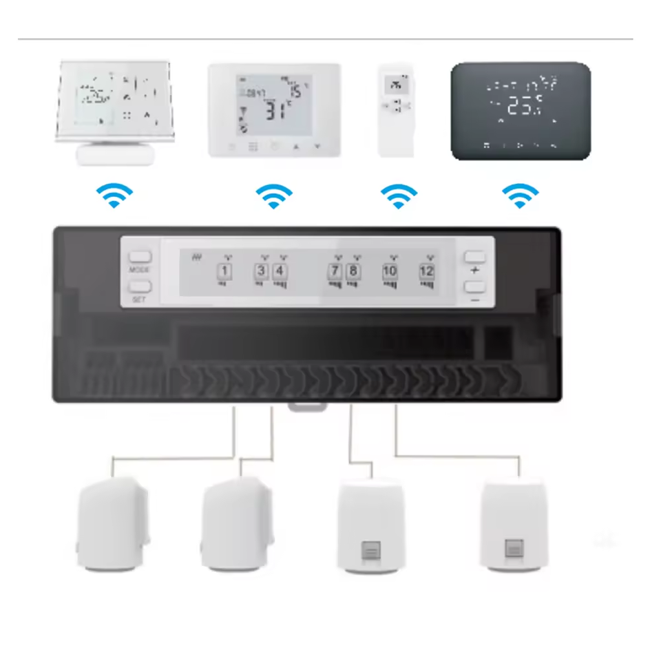 Commercial Central Water Heating Control System HY522 | 12-Zone 230V Wireless Centralized Control