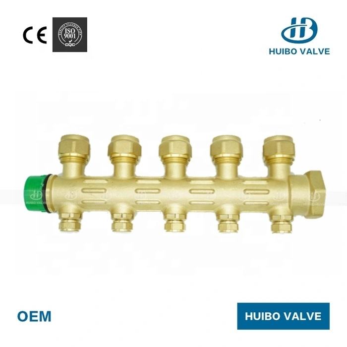 OEM Brass PEX Manifold for Hydronic Floor Heating | 2-8 Branch