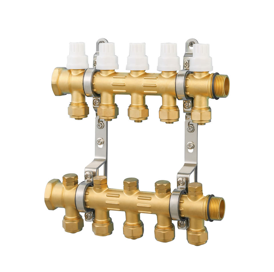 CE Certified Brass Hydronic Manifold | 16 Bar Thermostatic Cartridge | 2-13 Loops