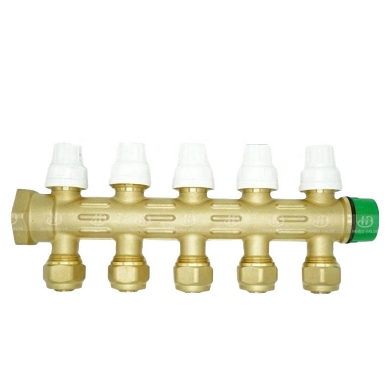 OEM Brass PEX Manifold for Hydronic Floor Heating | 2-8 Branch