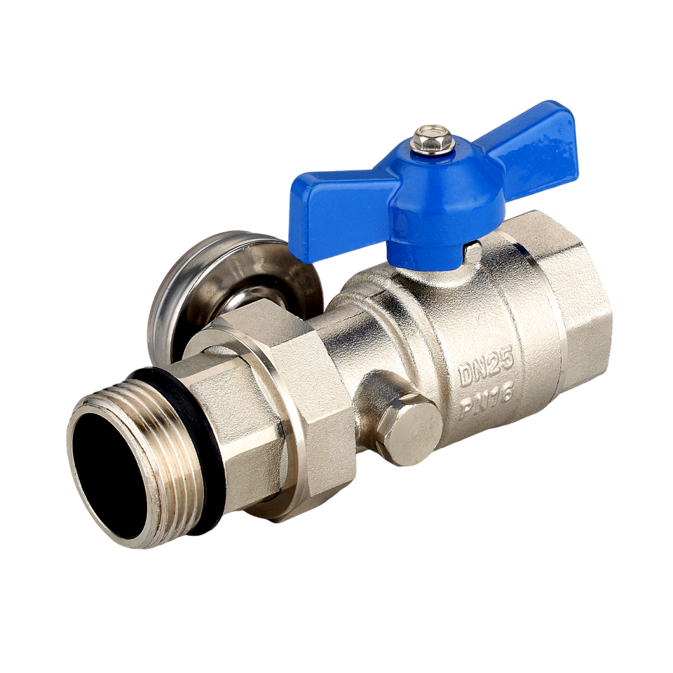Forged Brass Ball Valve Male Thread Nickel Plated 1 Inch for Underfloor Heating
