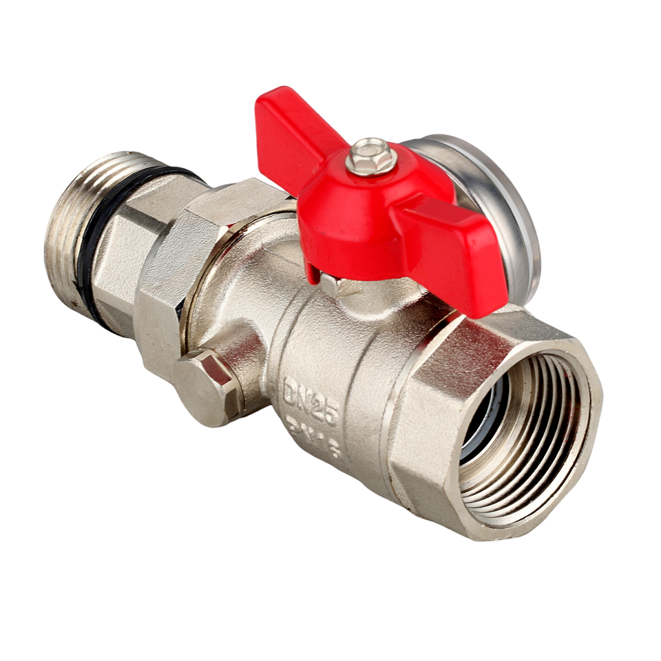 Forged Brass Ball Valve Male Thread Nickel Plated 1 Inch for Underfloor Heating